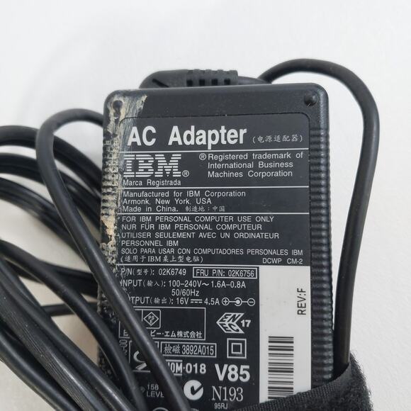 IBM Laptop Charger AC Adapter Power Supply 02K6749‎ Rev H - Genuine - Picture 3 of 3